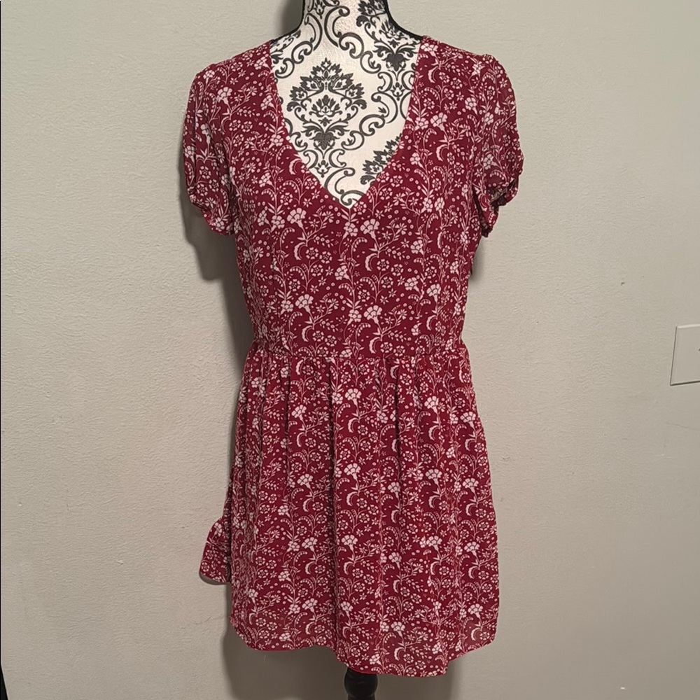 Forever 21 Red Smocked Blouse